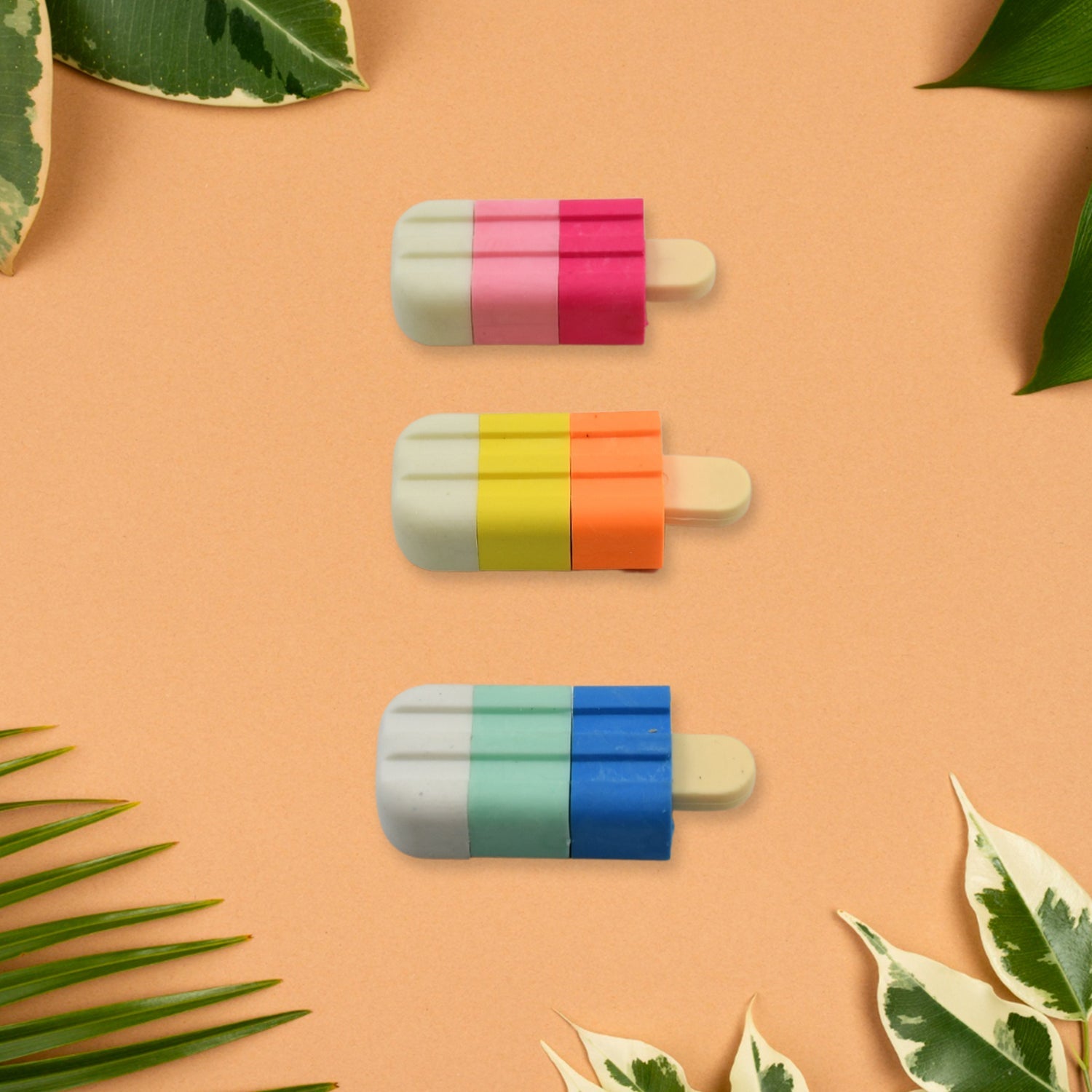 4566 New Ice Cream Stick Erasers for Kids, Pops Fruit-Scented Puzzle Erasers, School Supplies for Kids - Set of 3 4566 New Ice Cream Stick Erasers for Kids, Pops Fruit-Scented Puzzle Erasers, School Supplies for Kids - Set of 3